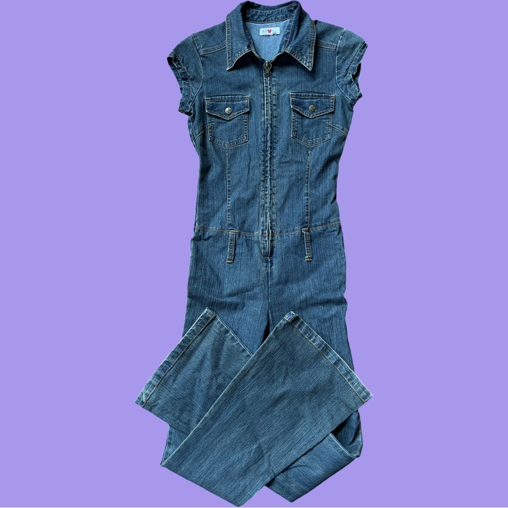 2/50$ Vintage 70s Style Denim Jumpsuit | Vintage - Picture 3 of 9